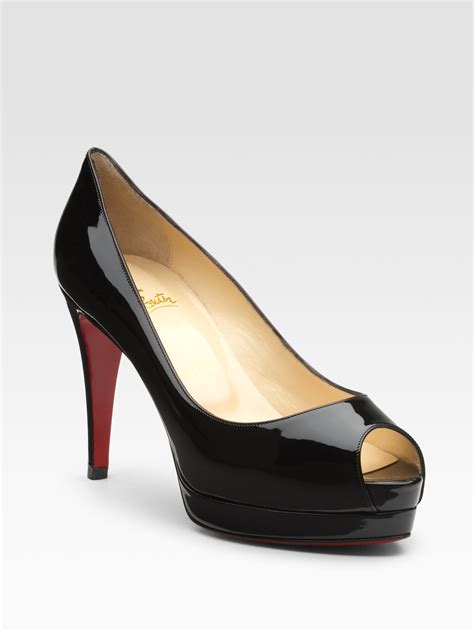 patent leather peep toe heels.